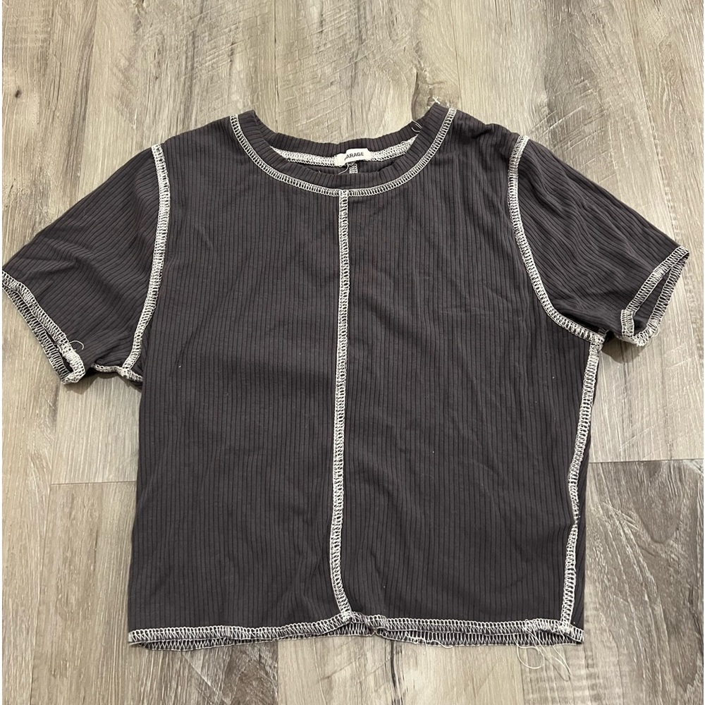 Garage Grey Stitched T-Shirt